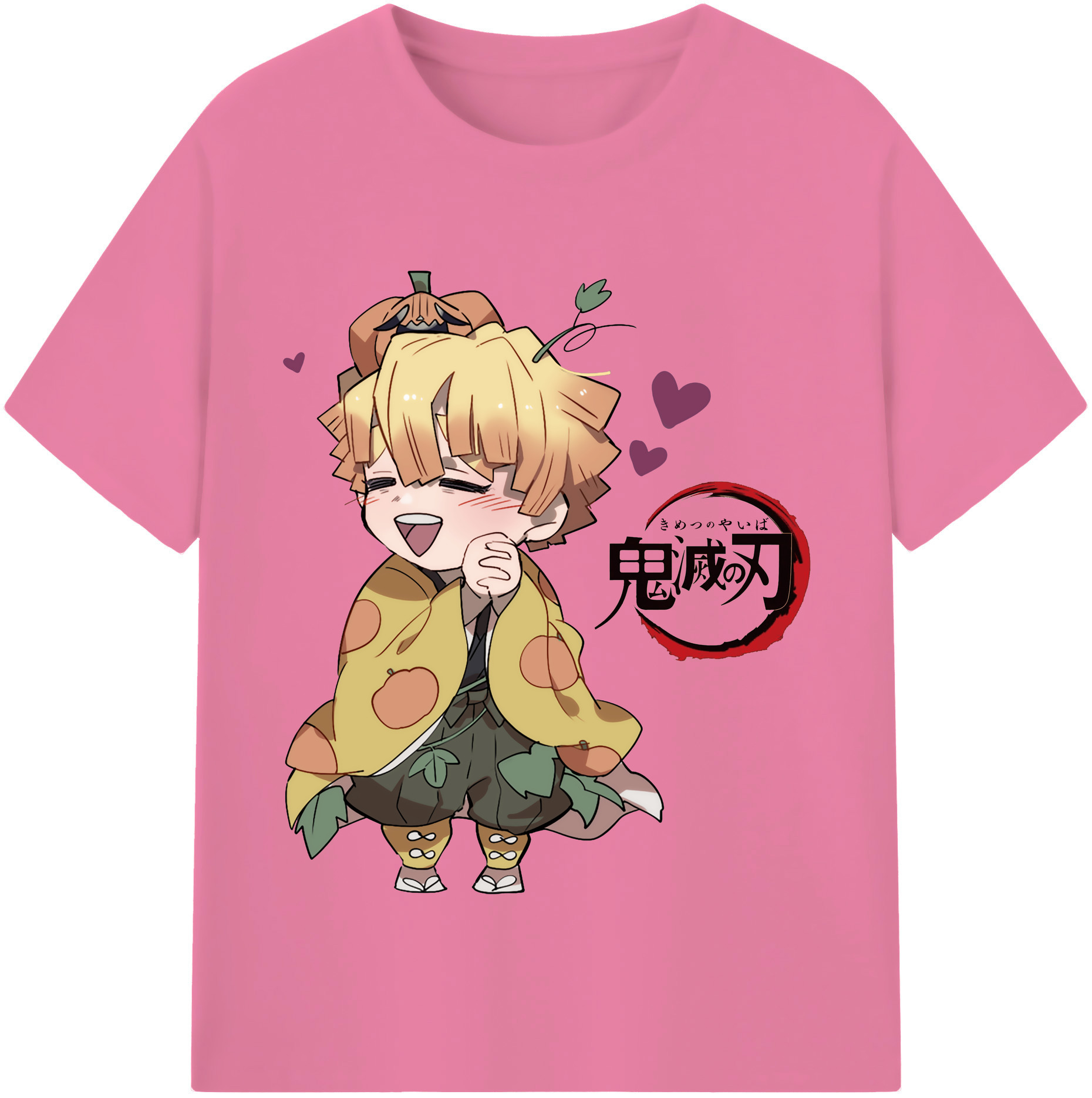 （画像用） 鬼滅の刃（きめつのやいば）我妻 善逸／あがつま ぜんいつ Agatsuma Zenitsu 綿100％半袖Tシャツ（フロントプリント）